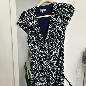 XIX Palms Black and White Wrap Dress